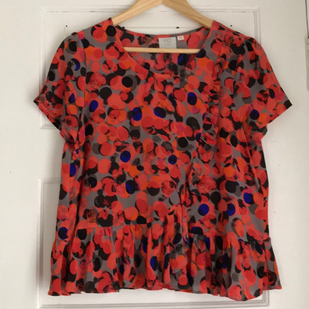 Silk ruffle top